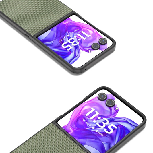 For Motorola Razr 50 Ultra Carbon Fiber Texture Protective Phone Case(Green) - Motorola Cases by buy2fix | Online Shopping UK | buy2fix