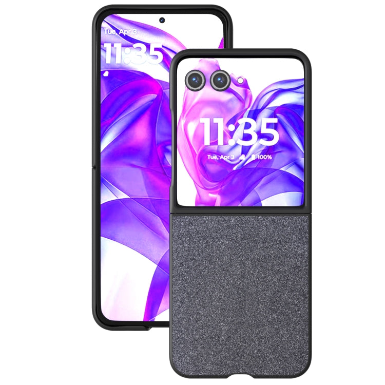For Motorola Razr 50 Ultra Glitter Full Coverage PU + PC Phone Case(Black) by buy2fix