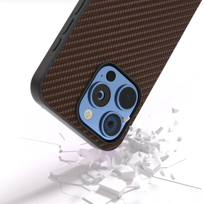 For iPhone 16 Pro Max Carbon Fiber Texture Protective Phone Case(Dark Brown) by buy2fix