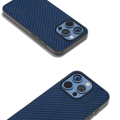 For iPhone 16 Pro Max Carbon Fiber Texture Protective Phone Case(Dark Blue) by buy2fix
