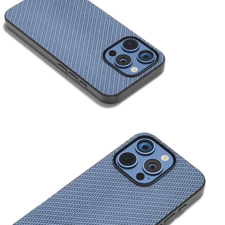For iPhone 16 Pro Max Carbon Fiber Texture Protective Phone Case(Light Blue) by buy2fix