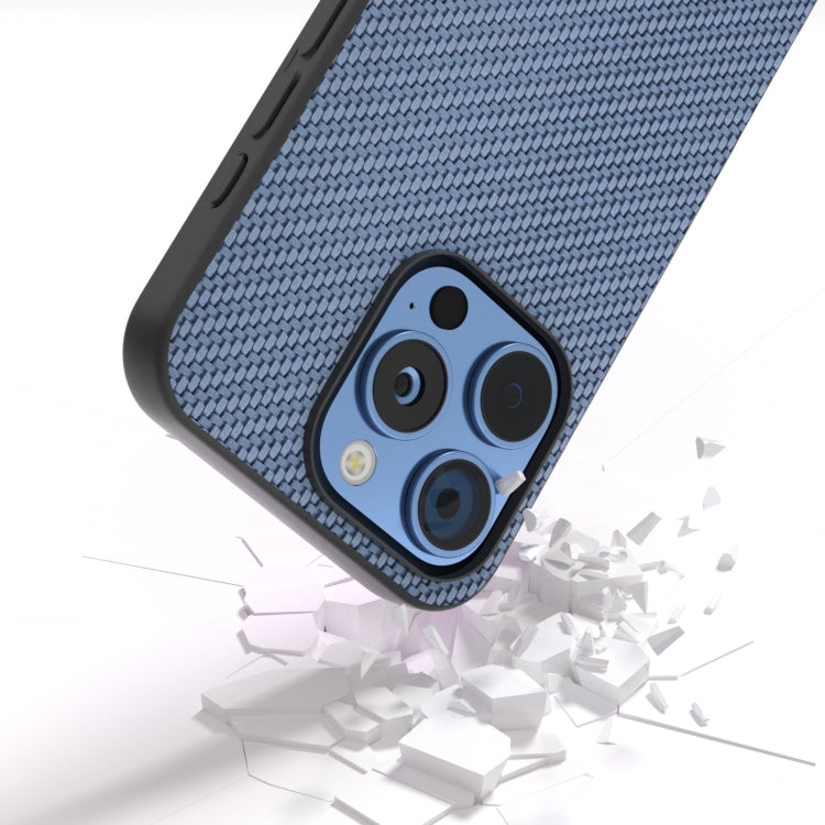 For iPhone 16 Pro Max Carbon Fiber Texture Protective Phone Case(Light Blue) by buy2fix