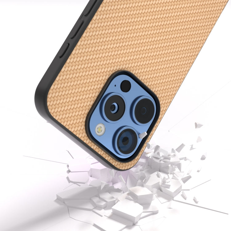 For iPhone 16 Pro Max Carbon Fiber Texture Protective Phone Case(Gold) by buy2fix
