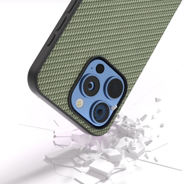For iPhone 16 Pro Max Carbon Fiber Texture Protective Phone Case(Green) by buy2fix