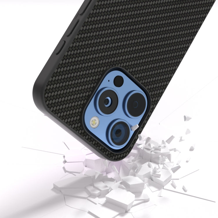 For iPhone 16 Pro Max Carbon Fiber Texture Protective Phone Case(Black) by buy2fix