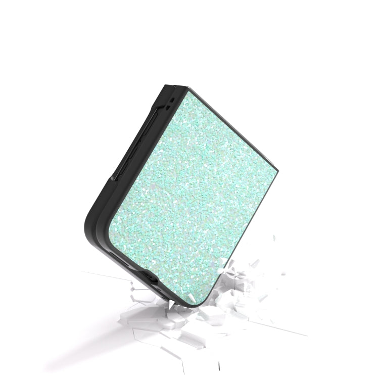 For Motorola Razr 50 Ultra Black Frame Colorful Glitter Phone Case(Light Green) by buy2fix