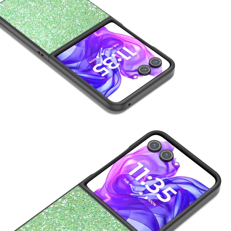 For Motorola Razr 50 Ultra Black Frame Colorful Glitter Phone Case(Dark Green) by buy2fix