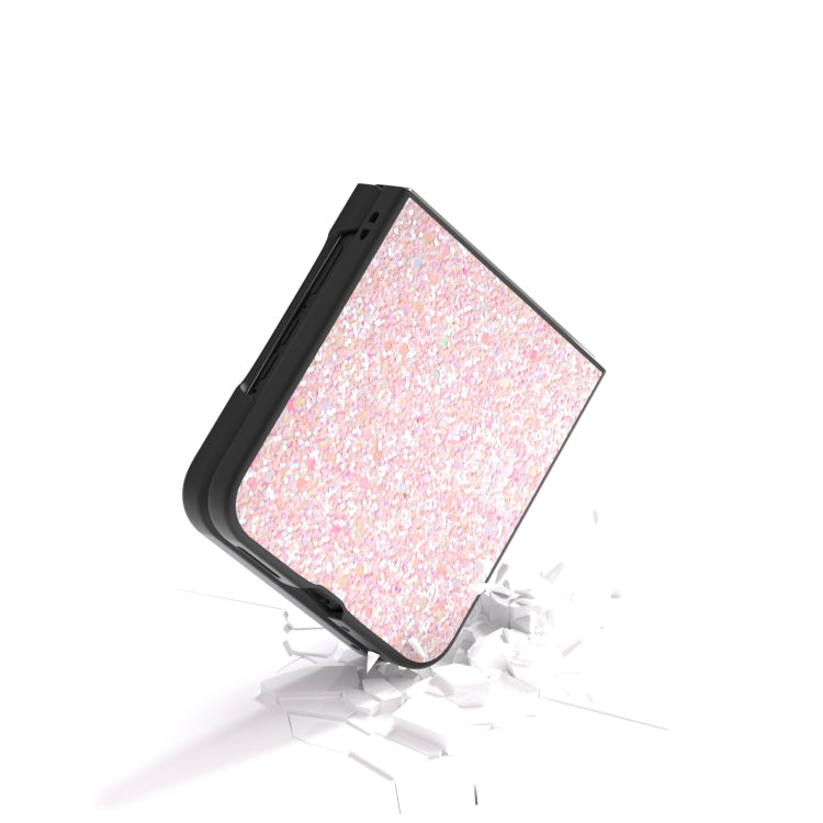For Motorola Razr 50 Ultra Black Frame Colorful Glitter Phone Case(Pink) by buy2fix