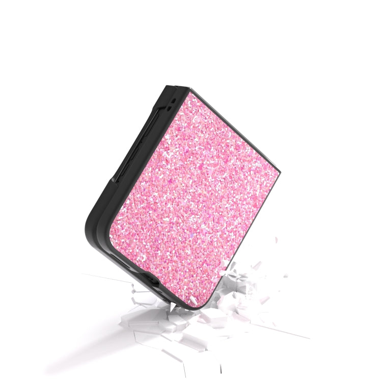 For Motorola Razr 50 Ultra Black Frame Colorful Glitter Phone Case(Purple Pink) by buy2fix