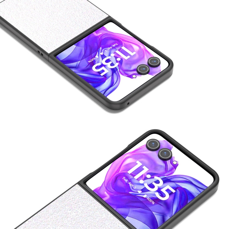 For Motorola Razr 50 Ultra Black Frame Colorful Glitter Phone Case(White) by buy2fix