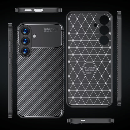 For Samsung Galaxy S25 5G Carbon Fiber Texture Shockproof TPU Phone Case(Black) by buy2fix