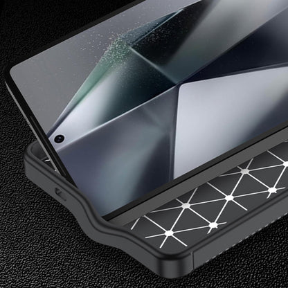 For Samsung Galaxy S25 Ultra 5G Carbon Fiber Texture Shockproof TPU Phone Case(Black) by buy2fix