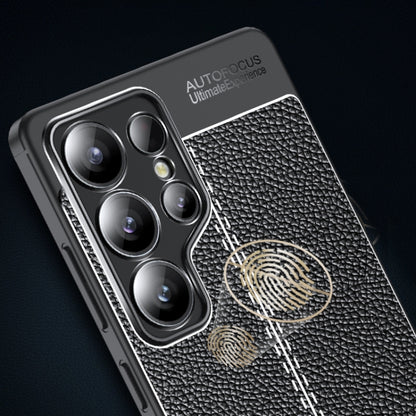 For Samsung Galaxy S25 Ultra 5G Litchi Texture Shockproof TPU Phone Case(Black) by buy2fix