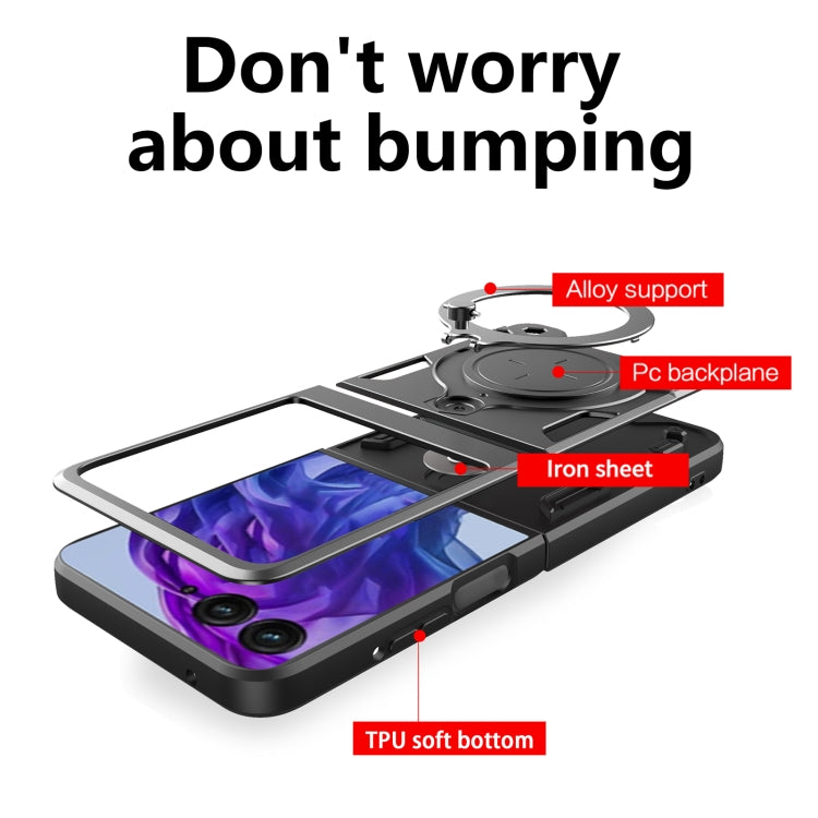 For Motorola Razr 50 Ultra CD Texture Magnetic Holder Phone Case(Purple) by buy2fix