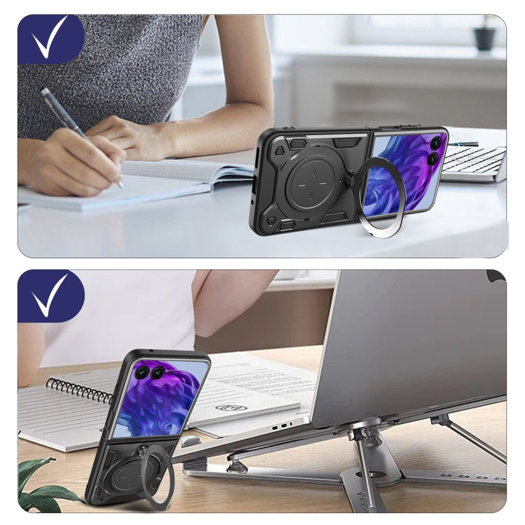 For Motorola Razr 50 Ultra CD Texture Magnetic Holder Phone Case(Purple) by buy2fix