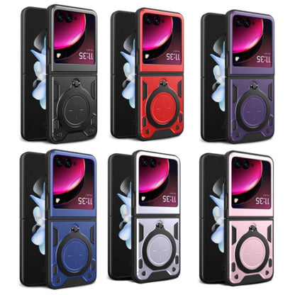 For Motorola Razr 50 CD Texture Magnetic Holder Phone Case(Purple) by buy2fix