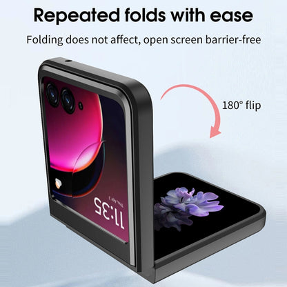 For Motorola Razr 50 CD Texture Magnetic Holder Phone Case(Purple) by buy2fix