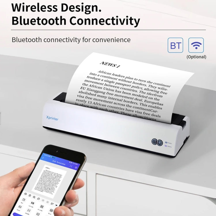 Xprinter P81 USB Interface + Portable Bluetooth Thermal Printer(AU Plug) - Receipt Printers by Xprinter | Online Shopping UK | buy2fix