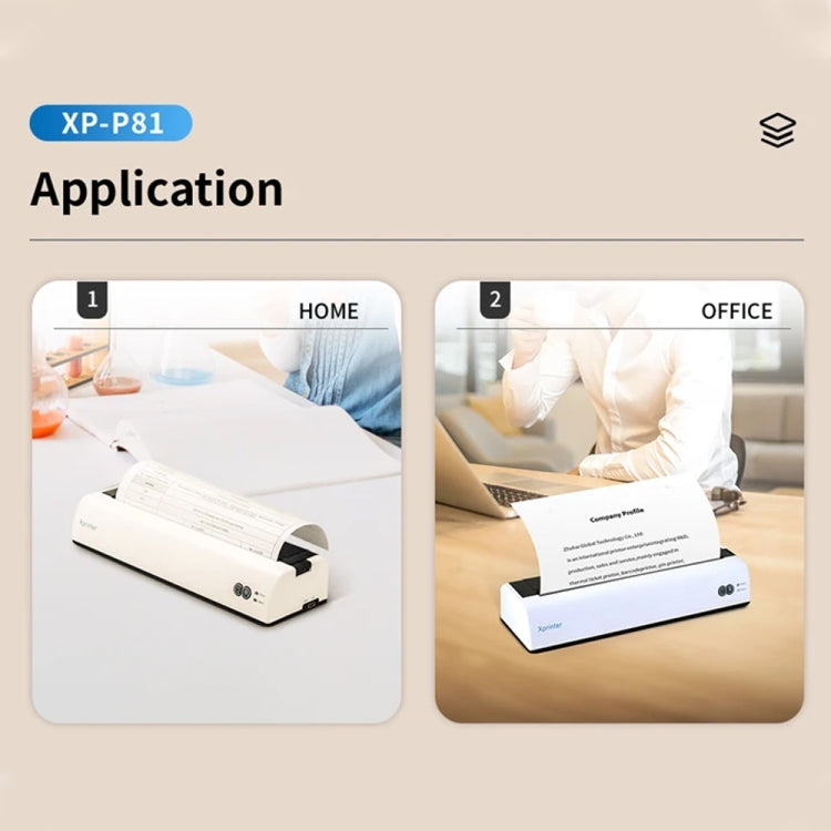Xprinter P81 USB Interface + Portable Bluetooth Thermal Printer(AU Plug) - Receipt Printers by Xprinter | Online Shopping UK | buy2fix