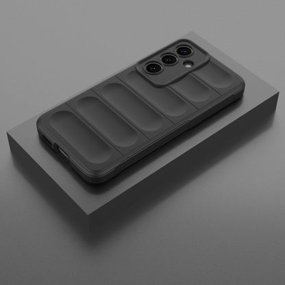 For Samsung Galaxy S25 5G Magic Shield TPU + Flannel Phone Case(Black) by buy2fix