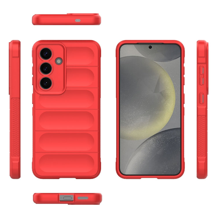 For Samsung Galaxy S25 5G Magic Shield TPU + Flannel Phone Case(Red) by buy2fix