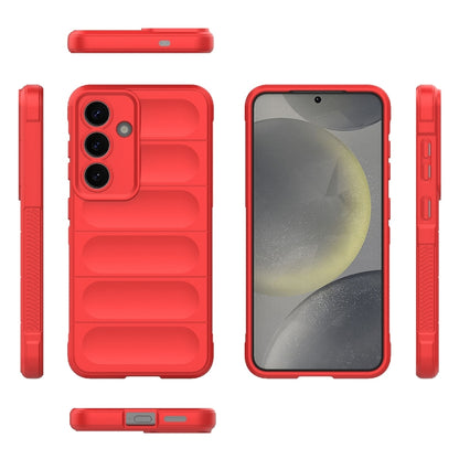 For Samsung Galaxy S25 5G Magic Shield TPU + Flannel Phone Case(Red) by buy2fix