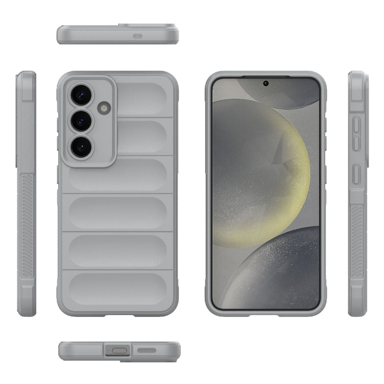 For Samsung Galaxy S25 5G Magic Shield TPU + Flannel Phone Case(Grey) by buy2fix