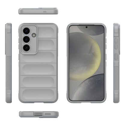 For Samsung Galaxy S25 5G Magic Shield TPU + Flannel Phone Case(Grey) by buy2fix