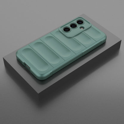 For Samsung Galaxy S25 5G Magic Shield TPU + Flannel Phone Case(Dark Green) by buy2fix