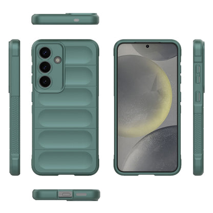 For Samsung Galaxy S25 5G Magic Shield TPU + Flannel Phone Case(Dark Green) by buy2fix