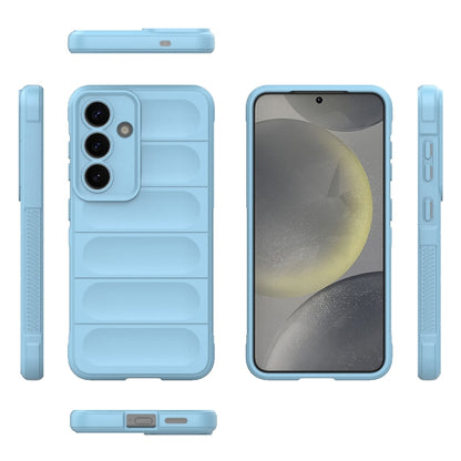 For Samsung Galaxy S25 5G Magic Shield TPU + Flannel Phone Case(Light Blue) by buy2fix