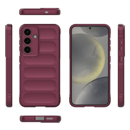 For Samsung Galaxy S25 5G Magic Shield TPU + Flannel Phone Case(Wine Red) by buy2fix