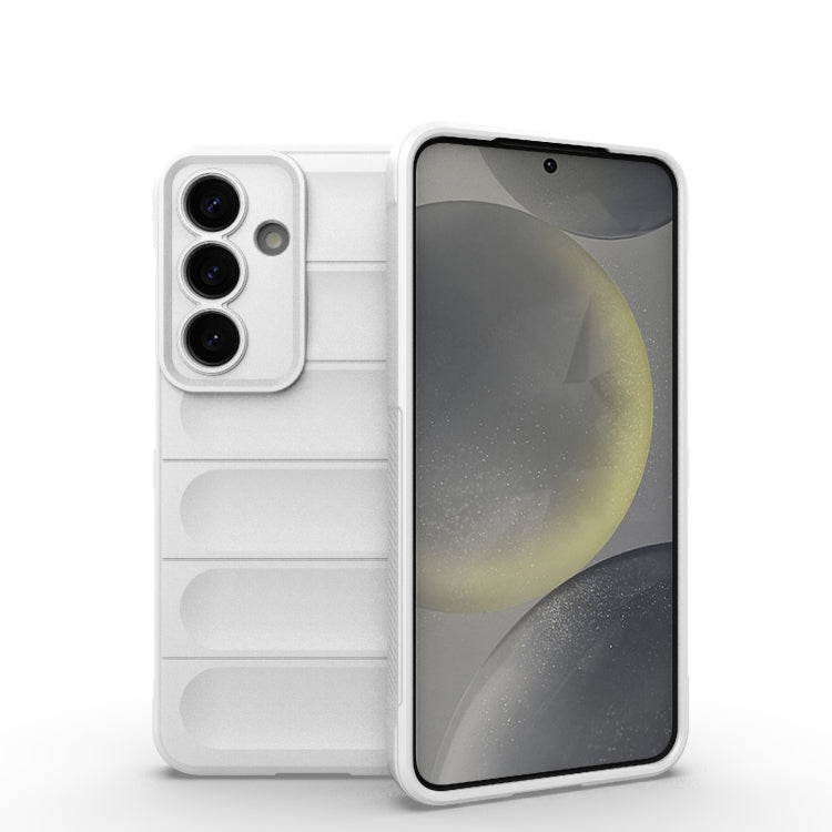 For Samsung Galaxy S25 5G Magic Shield TPU + Flannel Phone Case(White) by buy2fix