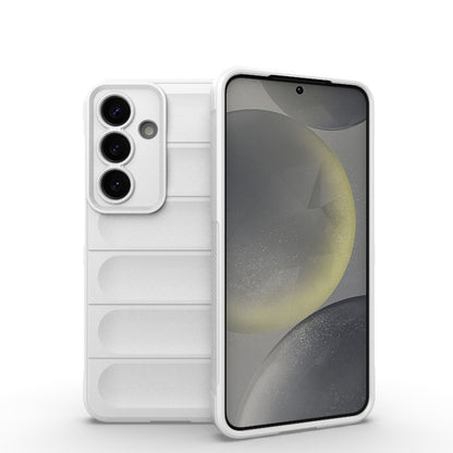 For Samsung Galaxy S25 5G Magic Shield TPU + Flannel Phone Case(White) by buy2fix