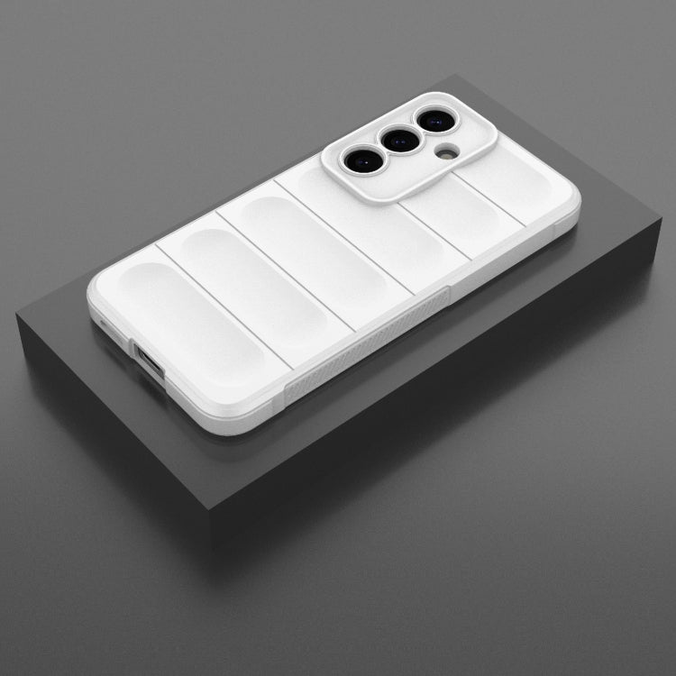 For Samsung Galaxy S25 5G Magic Shield TPU + Flannel Phone Case(White) by buy2fix