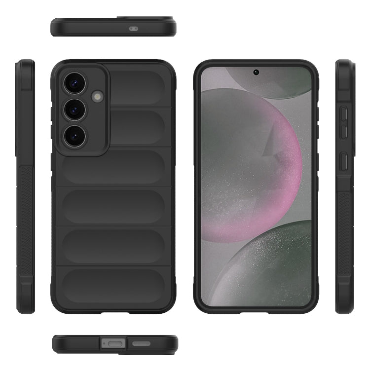 For Samsung Galaxy S25+ 5G Magic Shield TPU + Flannel Phone Case(Black) by buy2fix