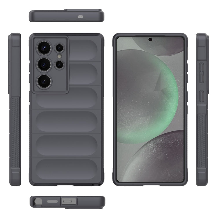 For Samsung Galaxy S25 Ultra 5G Magic Shield TPU + Flannel Phone Case(Dark Grey) by buy2fix