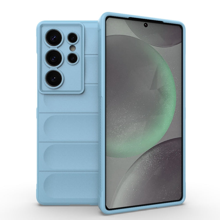 For Samsung Galaxy S25 Ultra 5G Magic Shield TPU + Flannel Phone Case(Light Blue) by buy2fix