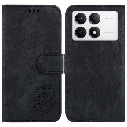 For Redmi K70 / K70 Pro Little Tiger Embossed Leather Phone Case(Black) - Xiaomi Cases by buy2fix | Online Shopping UK | buy2fix