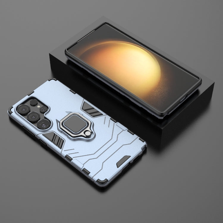 For Samsung Galaxy S25 Ultra 5G PC + TPU Shockproof Protective Phone Case with Magnetic Ring Holder(Navy Blue) by buy2fix