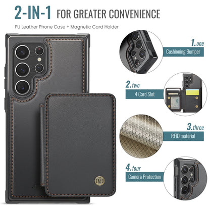 For Samsung Galaxy S22 Ultra 5G JEEHOOD J05 Business Magnetic Style RFID Leather Phone Case(Black) - Galaxy S22 Ultra 5G Cases by JEEHOOD | Online Shopping UK | buy2fix