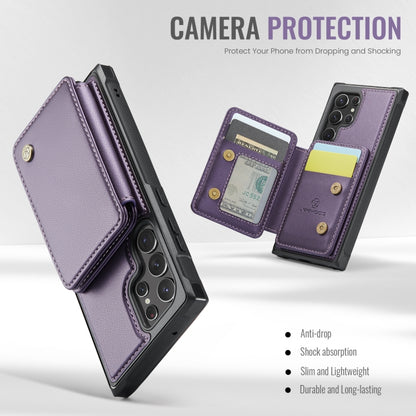 For Samsung Galaxy S22 Ultra 5G JEEHOOD J05 Business Magnetic Style RFID Leather Phone Case(Purple) - Galaxy S22 Ultra 5G Cases by JEEHOOD | Online Shopping UK | buy2fix