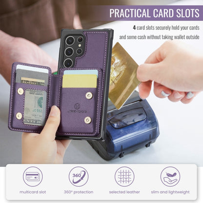 For Samsung Galaxy S22 Ultra 5G JEEHOOD J05 Business Magnetic Style RFID Leather Phone Case(Purple) - Galaxy S22 Ultra 5G Cases by JEEHOOD | Online Shopping UK | buy2fix