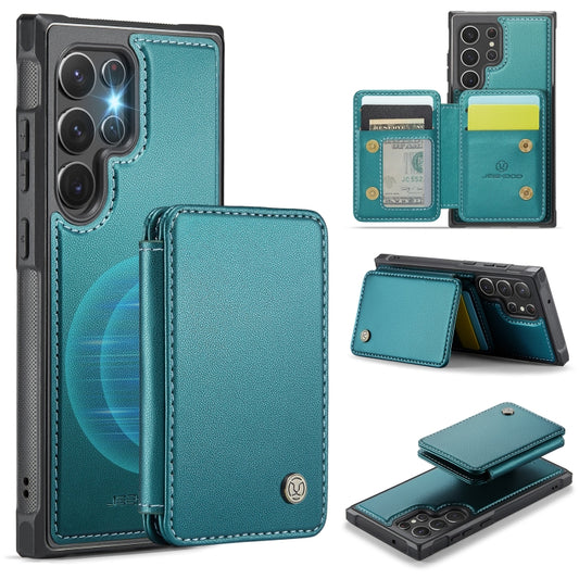 For Samsung Galaxy S22 Ultra 5G JEEHOOD J05 Business Magnetic Style RFID Leather Phone Case(Blue Green) - Galaxy S22 Ultra 5G Cases by JEEHOOD | Online Shopping UK | buy2fix