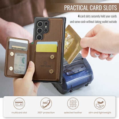 For Samsung Galaxy S22 Ultra 5G JEEHOOD J05 Business Magnetic Style RFID Leather Phone Case(Brown) - Galaxy S22 Ultra 5G Cases by JEEHOOD | Online Shopping UK | buy2fix
