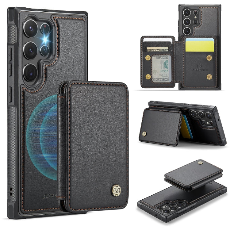For Samsung Galaxy S23 Ultra 5G JEEHOOD J05 Business Magnetic Style RFID Leather Phone Case(Black) - Galaxy S23 Ultra 5G Cases by JEEHOOD | Online Shopping UK | buy2fix
