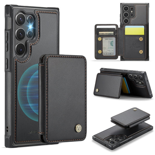 For Samsung Galaxy S23 Ultra 5G JEEHOOD J05 Business Magnetic Style RFID Leather Phone Case(Black) - Galaxy S23 Ultra 5G Cases by JEEHOOD | Online Shopping UK | buy2fix
