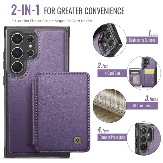 For Samsung Galaxy S23 Ultra 5G JEEHOOD J05 Business Magnetic Style RFID Leather Phone Case(Purple) - Galaxy S23 Ultra 5G Cases by JEEHOOD | Online Shopping UK | buy2fix