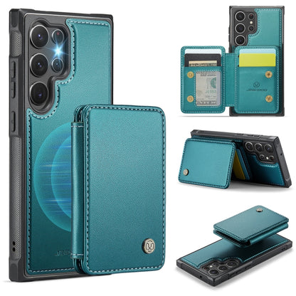 For Samsung Galaxy S23 Ultra 5G JEEHOOD J05 Business Magnetic Style RFID Leather Phone Case(Blue Green) - Galaxy S23 Ultra 5G Cases by JEEHOOD | Online Shopping UK | buy2fix