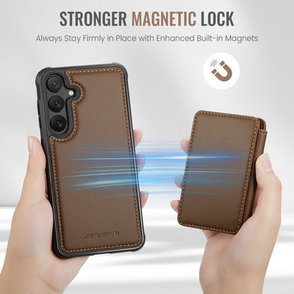For Samsung Galaxy S24+ 5G JEEHOOD J05 Business Magnetic Style RFID Leather Phone Case(Brown) by JEEHOOD